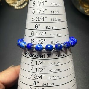 Natural blue lapis Silver Tone Bracelet